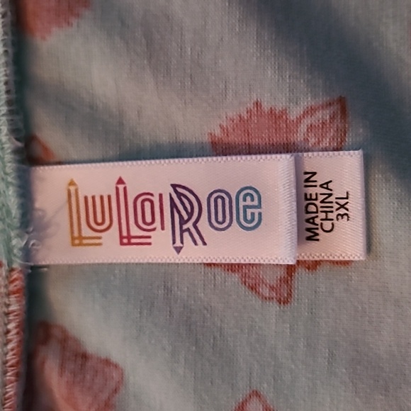 LLR LuLaRoe Christy T-Shirt Teal w Wolves Plus Sz 3XL - Picture 3 of 5